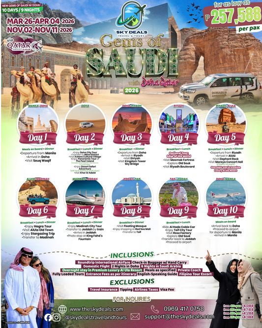 10 Days 9 Nights Gems of Saudi with Doha Qatar | NOVEMBER 2026