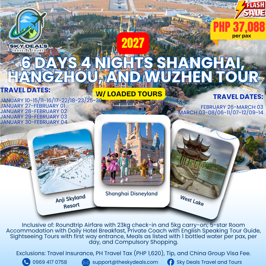 6 DAYS 4 NIGHTS WINTER SHANGHAI-HANGZHOU-WUZHEN | JANUARY TO MARCH 2027
