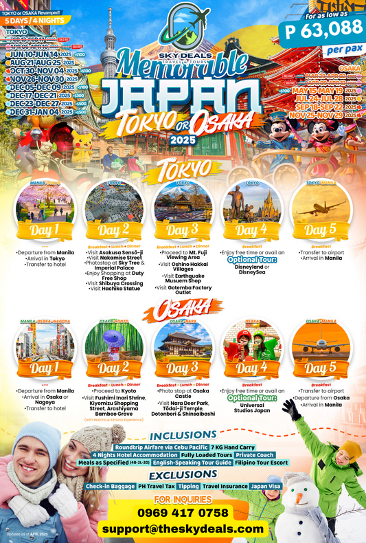 5 Days And 4 Nights Japan Tour June-Dec 2025