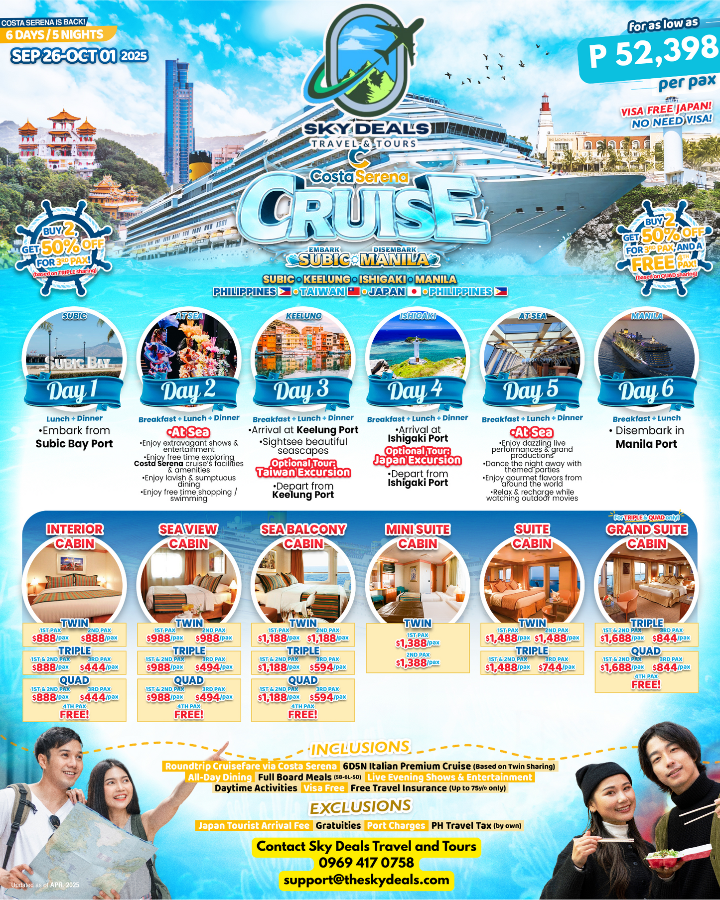 6 Days And 5 Nights Cruise Sept-Oct 2025